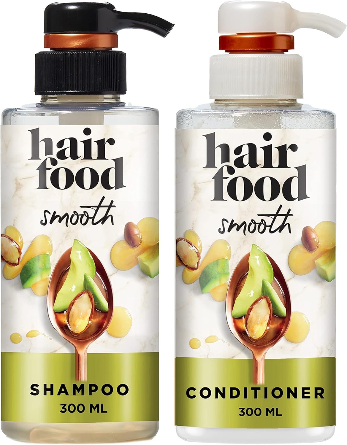 Hair Food Sulfate Free Shampoo + Conditioner with Avocado and Argan Oil, 300 ml Each