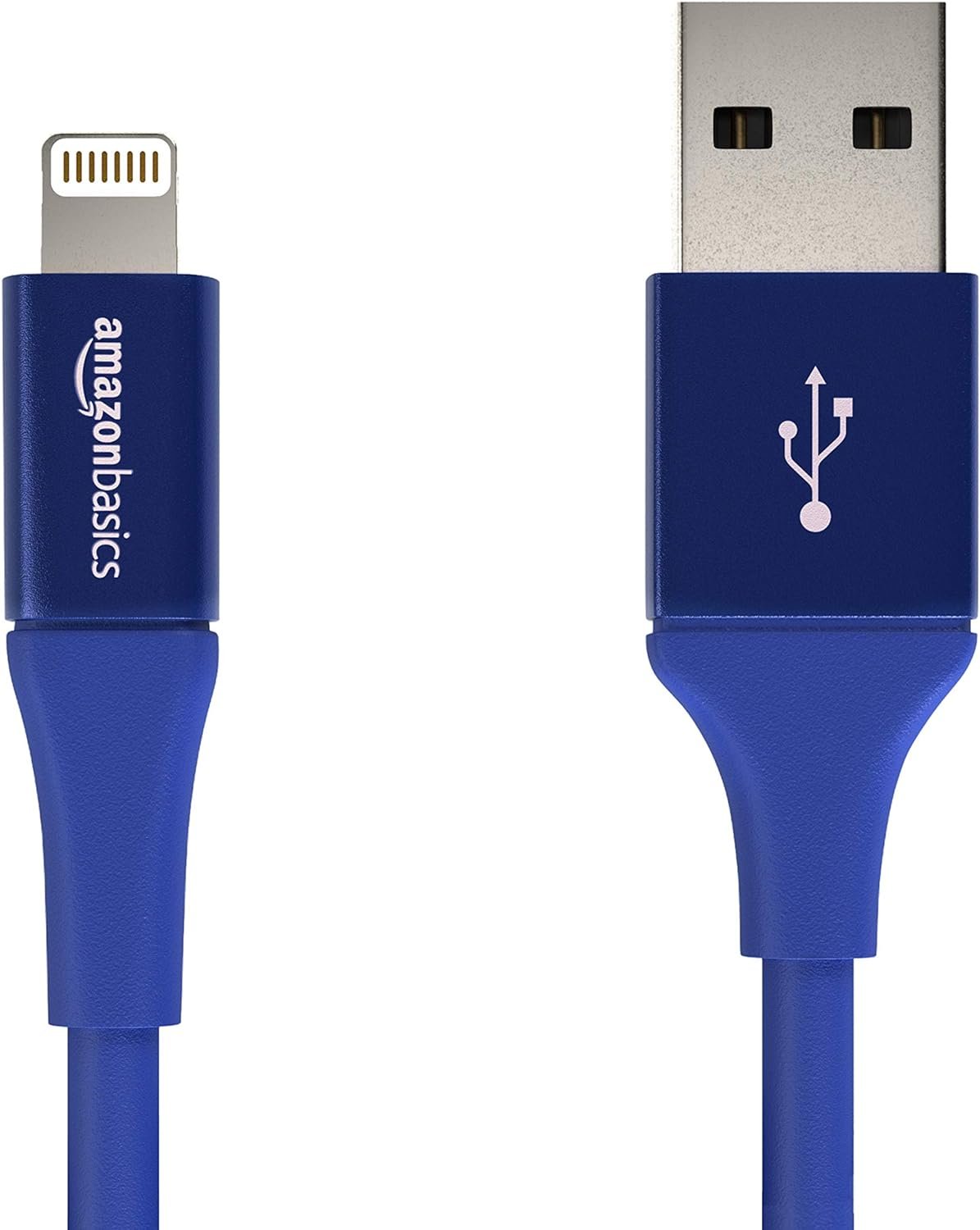 Amazon Basics Apple Certified USB A Cable With Lightning Connector, Premium Collection – 4-Inch (10 Cm), Blue