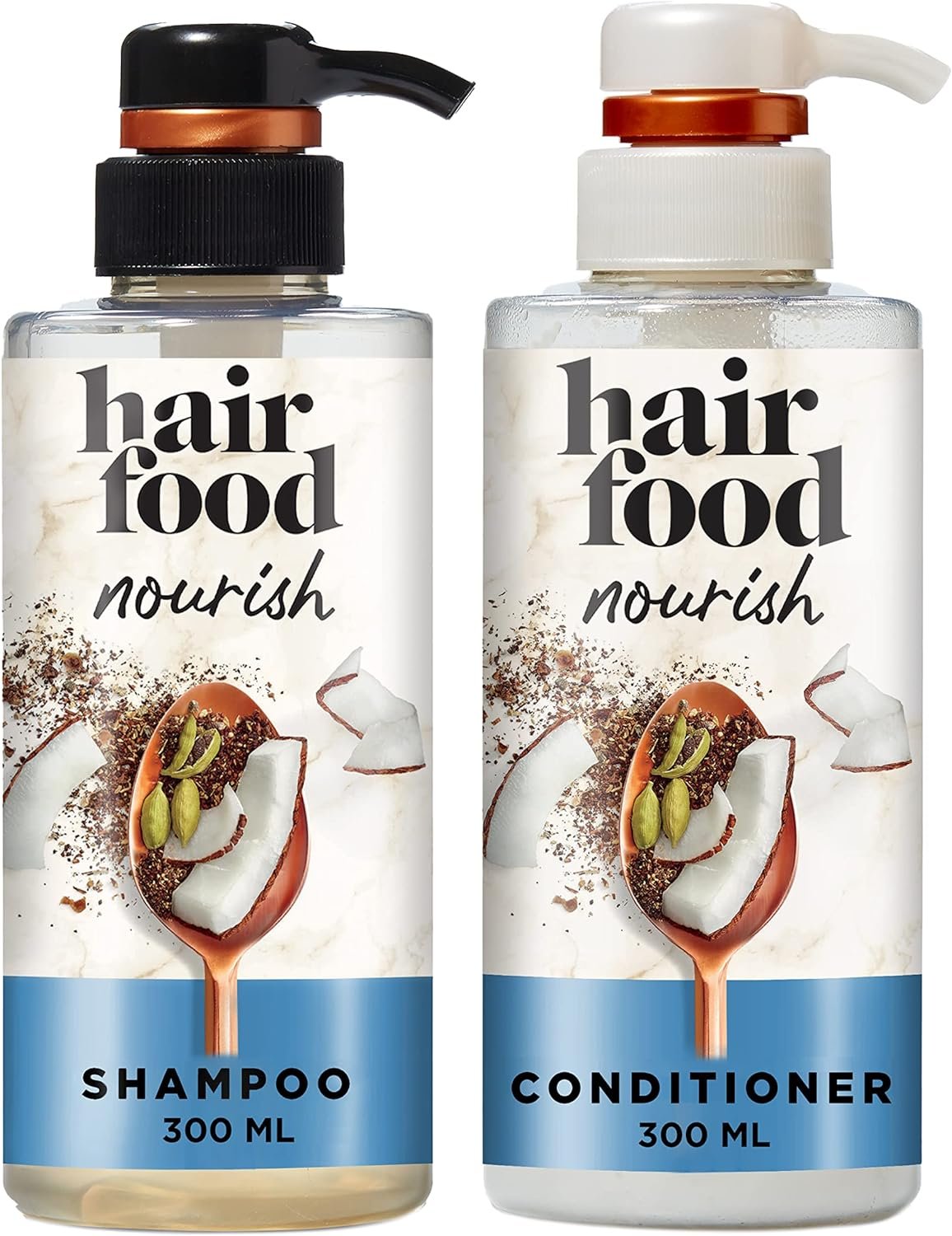 Hair Food Sulfate Free Nourishing Shampoo + Conditioner with Coconut Milk and Chai Spice, 300 ml Each