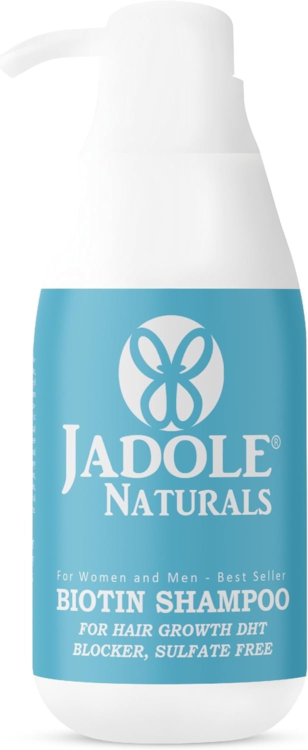 Jadole Naturals Biotin Shampoo 500ml for Hair Growth, Volumizing Shampoo for Hair Loss & Thinning Hair with DHT Blocker and Sulfate Free