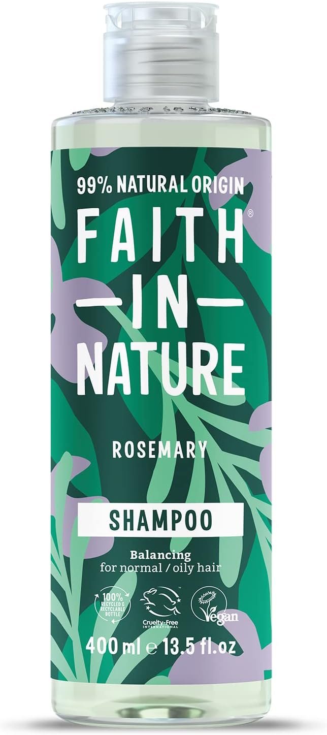 Faith in Nature | 400 ml | Rosemary Shampoo Balancing for Normal/Oily Hair | 99% Natural Ingredients | Vegan & Cruelty-Free Hair Care