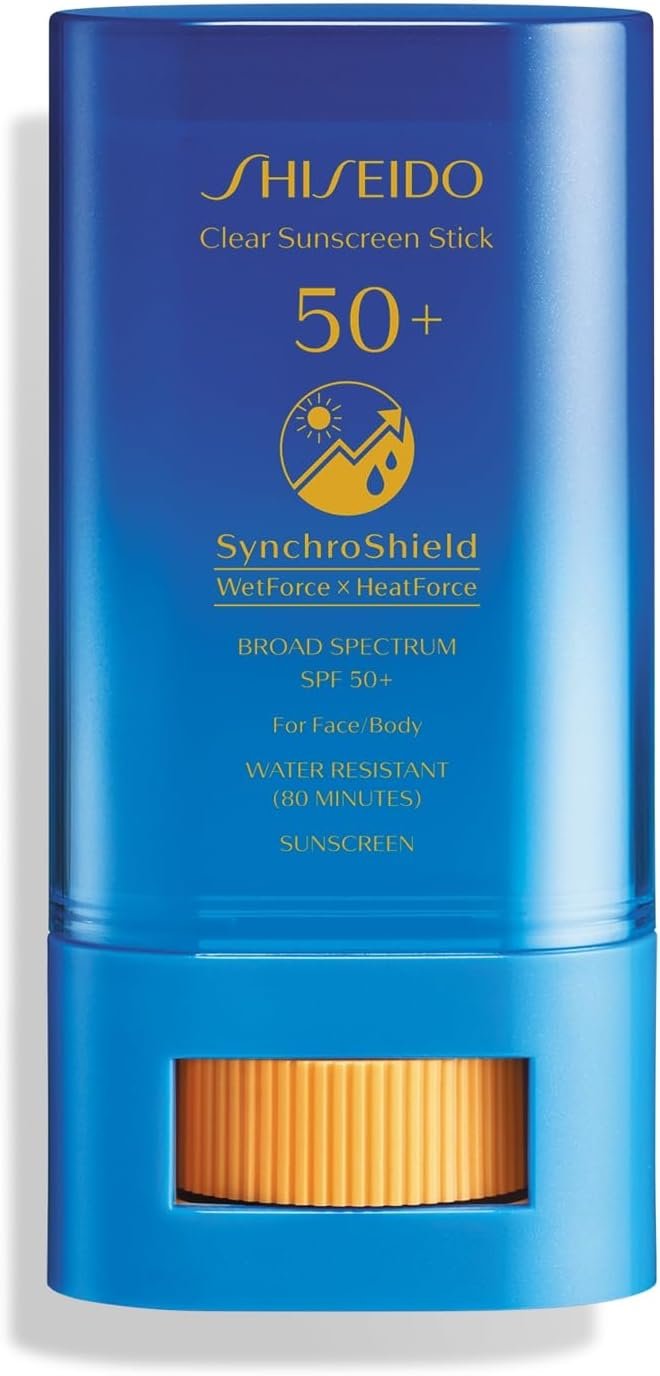 Shiseido Clear Sunscreen Stick SPF 50+ – Invisible Broad-Spectrum Face Sunscreen – Wear Under & Over Makeup – Lightweight Formula – All Skin Types