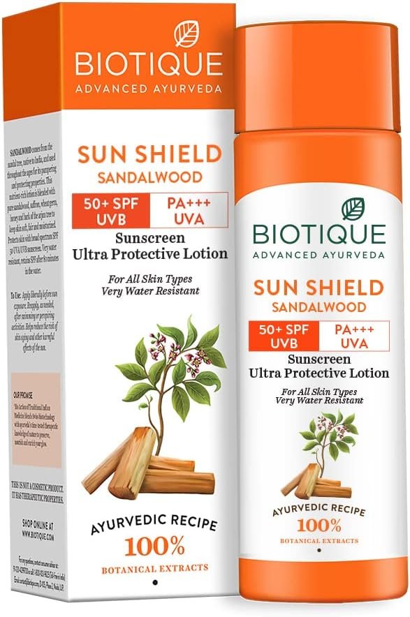 Biotique Sandalwood 50+ Spf Uva/Uvb Sunscreen Ultra Soothing Face Cream 120Ml/4.06Fl.Oz.