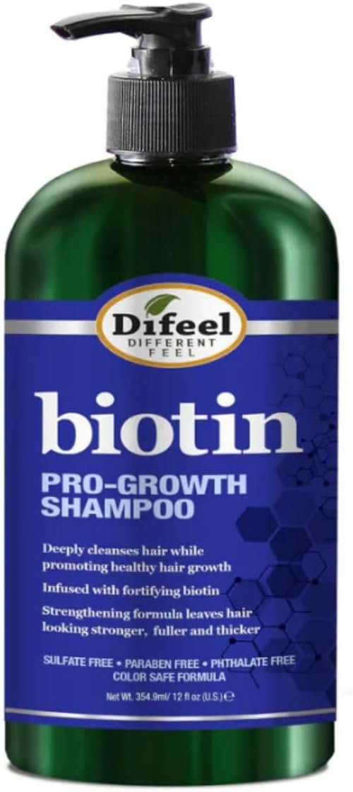 Difeel Pro-Growth Biotin Shampoo 354.9 ml – Shampoo for Thinning Hair and Hair Loss