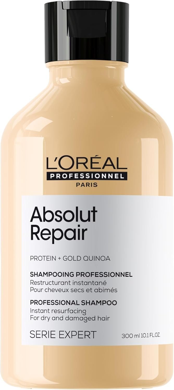 L’Oréal Professionnel | Absolut Repair Shampoo | For dry & damaged hair | Repairs & Hydrates Dry, Damaged Hair |With Gold Quinoa & Protein | SERIE EXPERT | 300ml