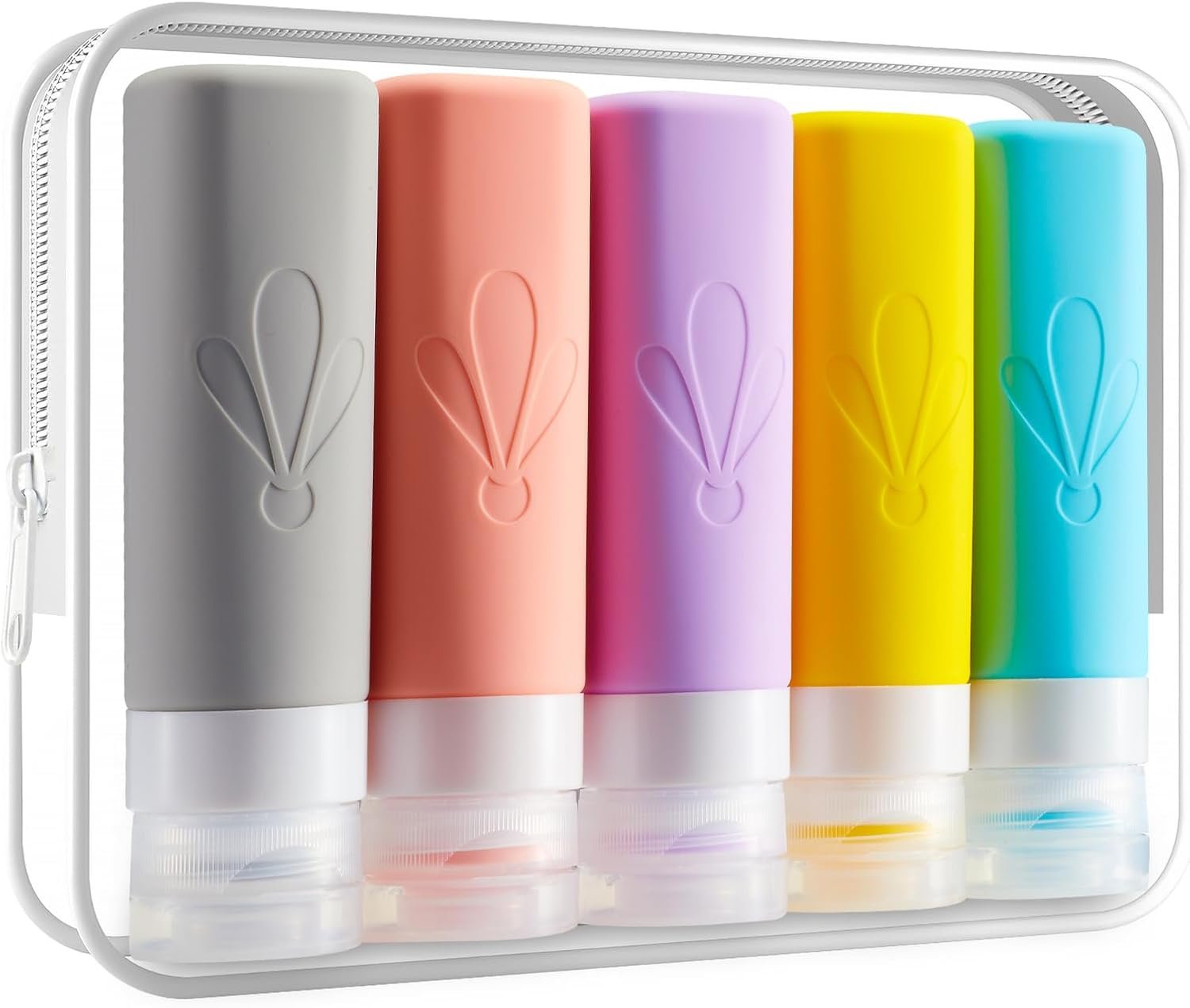 INSFIT Travel Bottles for Toiletries, TSA Approved 90ml Travel Size Containers, BPA Free Leak Proof Squeezable Silicone Tubes for Shampoo Conditioner Lotion Soap with Labels