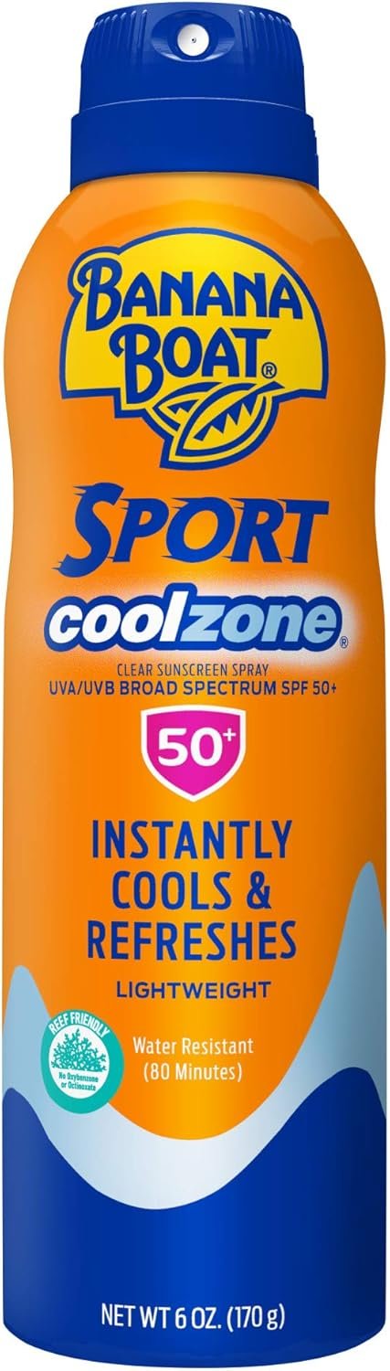 Banana Boat Sport Cool Zone Sunscreen Continuous Spray, 6 Fluid Ounce