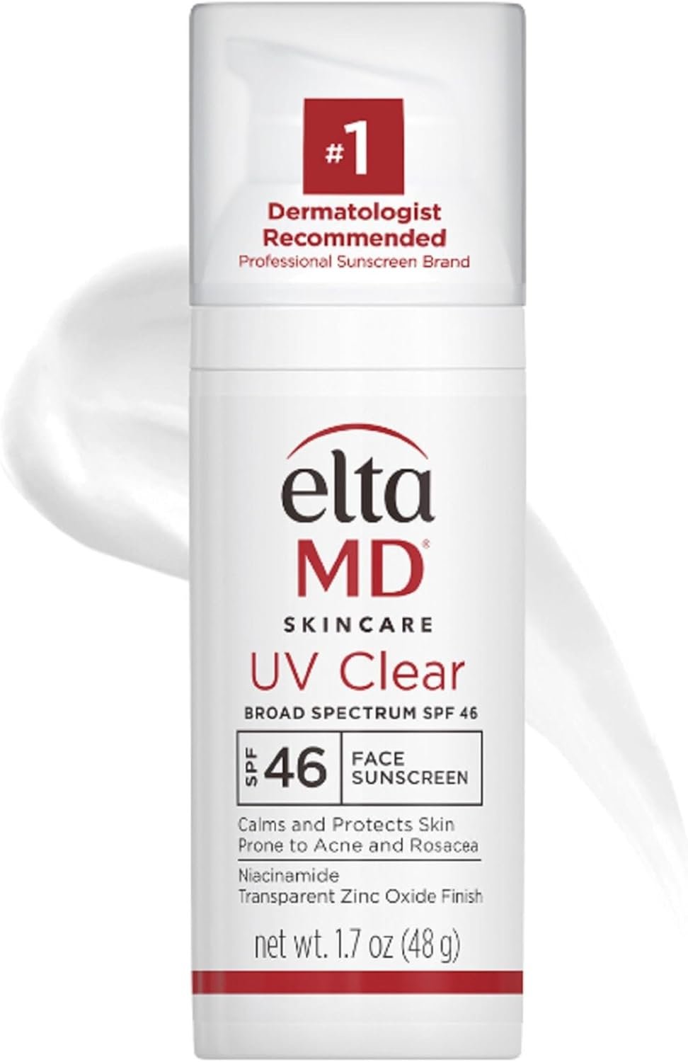 EltaMD UV Clear Facial Sunscreen SPF 46 – For Skin Types Prone To Acne, Rosacea & Hyperpigmentation 48g/1.7oz Cream