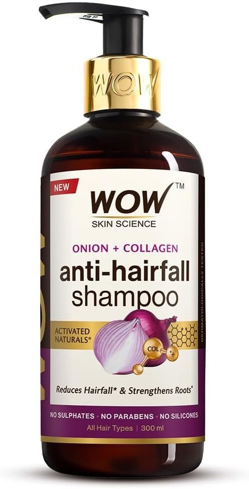 WOW Skin Science Red Onion Black Seed Oil Shampoo with Red Onion Seed Oil Extract, Black Seed Oil & Pro-Vitamin B5 – No Parabens, Sulphates, Silicones, Color & PEG – 300mL