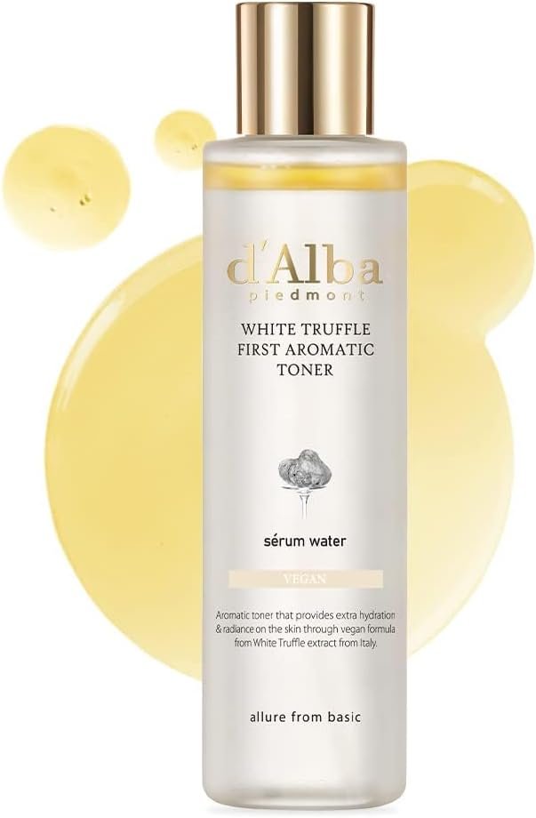 d’Alba Piedmont Italian White Truffle First Aromatic Toner, Vegan Skincare, Gentle Hydrating Toner with White Truffles, Weakly Acidic, Skin Texture Enhancement, Surfactant Free